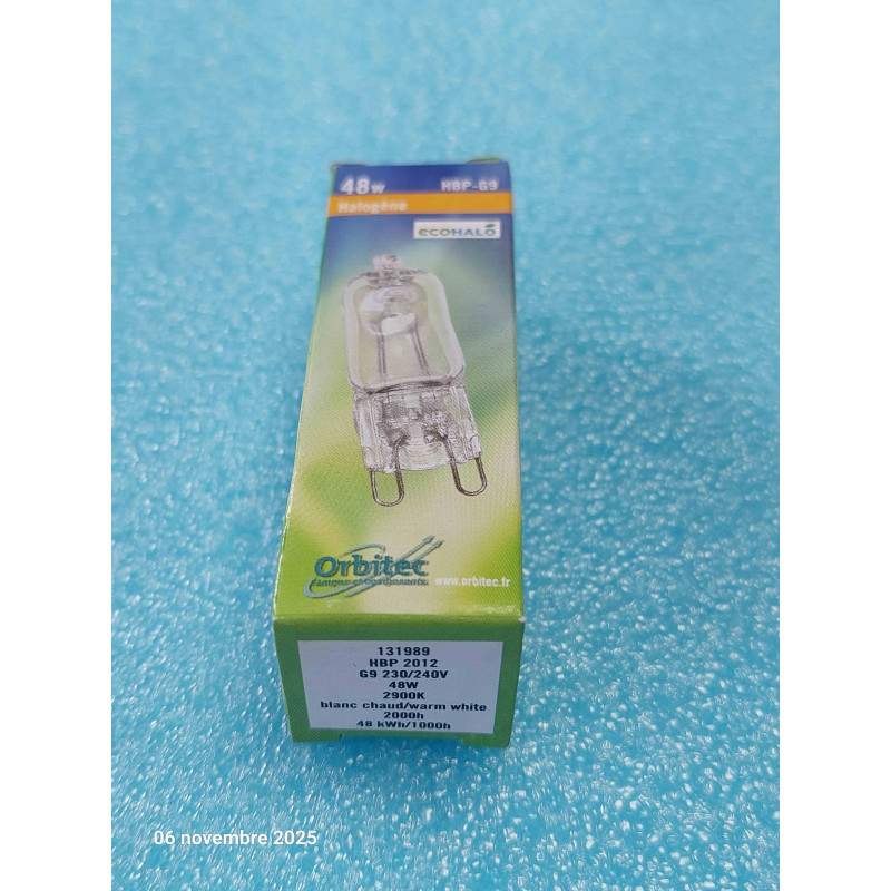 Lot de 2 Ampoule Halogene  HBP2012 230V 48W  G9 240V  740 Lumen  2900K ( L19B )