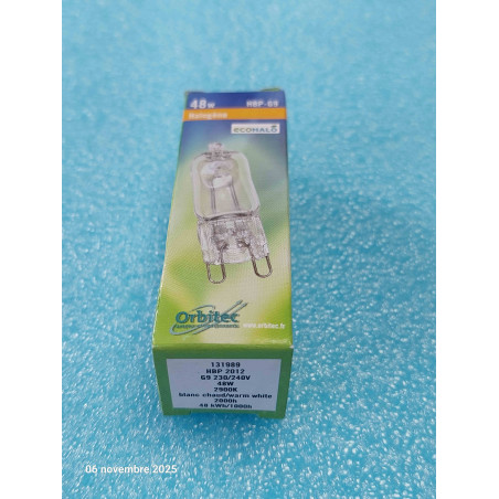 Lot de 2 Ampoule Halogene  HBP2012 230V 48W  G9 240V  740 Lumen  2900K ( L19B )