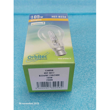 Lot de 2 Ampoule Halogene Culot à Baionnette B22D HST5017 230V 105W B22D/BC 1900 Lm 2900K ( L19B )
