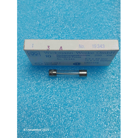 Boîte de 10 Fusibles temporisés 6x32mm 6x30 T 3A - T32L 3A Flipper / Sono / HIFI (1O1)