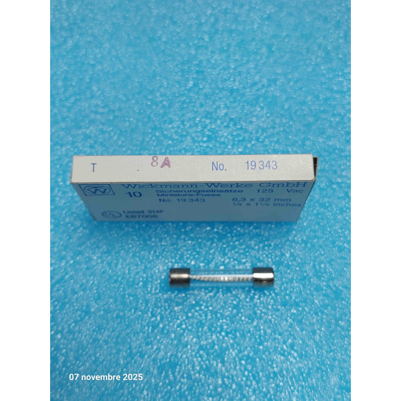 Boîte de 10 Fusibles temporisés 6x32mm 6x30 T 8A - T32L 8A Flipper / Sono / HIFI (1O1)
