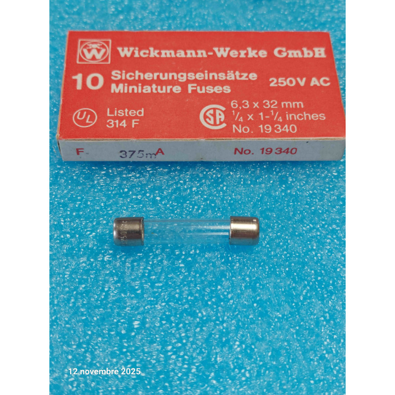 Boîte de 10 Fusibles Rapide 6x32mm 6x30 F 750mA -  T32R 0.375A  Flipper / Sono / HIFI ( M2A )