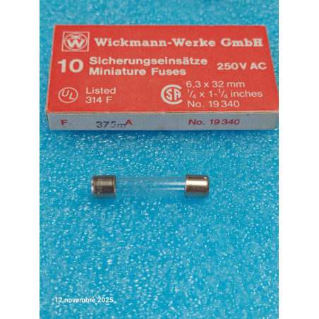 Boîte de 10 Fusibles Rapide 6x32mm 6x30 F 750mA -  T32R 0.375A  Flipper / Sono / HIFI ( M2A )