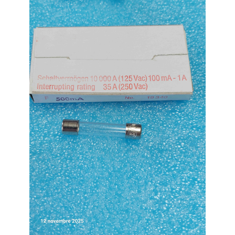 Boîte de 10 Fusible Rapide 6x32mm 6x30 F 500mA - T32R 0.5A Flipper / Sono / HIFI ( M2A )