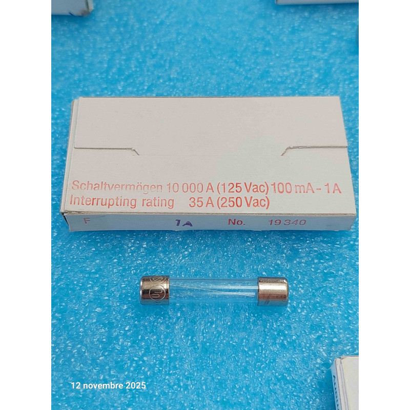 Boîte de 10 Fusible Rapide 6x32mm 6x30 F 1A - T32R 1A Flipper / Sono / HIFI   ( M2A )