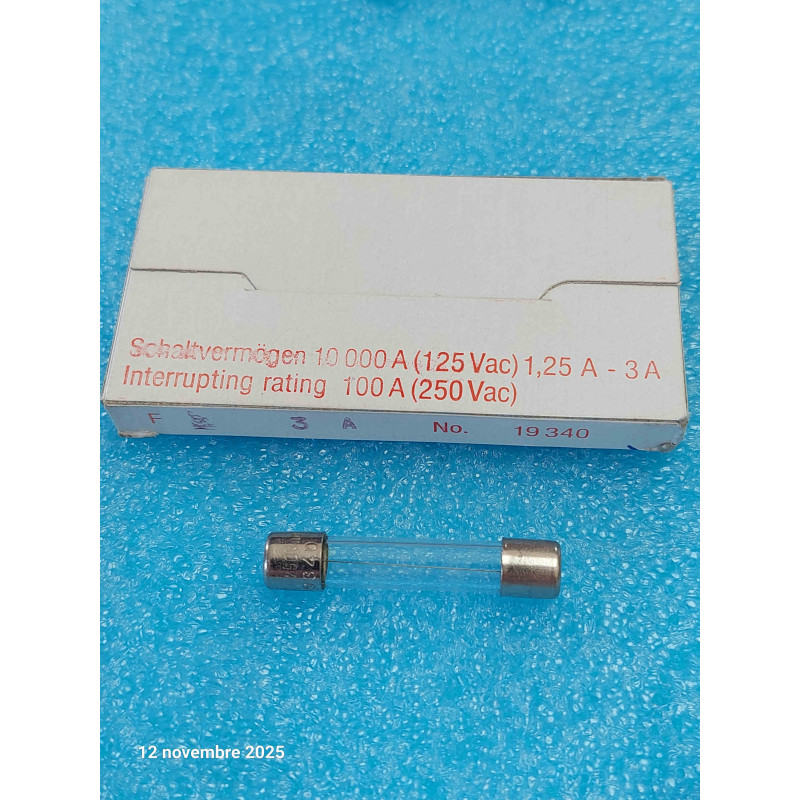 Boîte de 10 Fusible Rapide 6x32mm 6x30 F 3A - T32R 3A Flipper / Sono / HIFI   ( M2A )