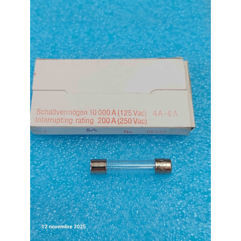 Boîte de 10 Fusible Rapide 6x32mm 6x30 F 5A - T32R 5A Flipper / Sono / HIFI   ( M2B )