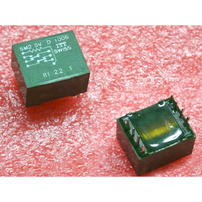 relais SM2-5VD-1005 ~ SM2 5VD 1005 relay , DPDT , coil 5Vdc , 8-pins ~ ITT (PLA014)