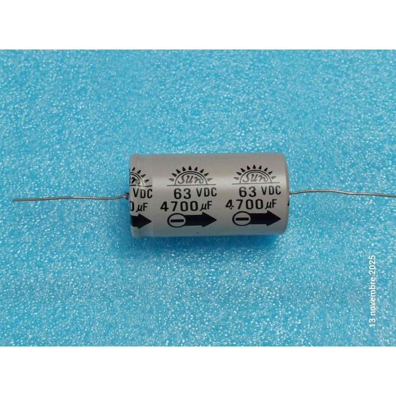 Lot de 5 Condensateurs 4700µF 4700MF 4700UF 63V 20%  30x55mm axial