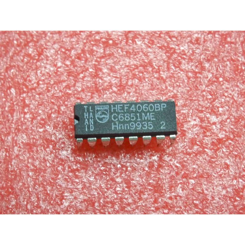 Lot de 2: ci HEF 4060 BP ~ ic HEF4060BP ~ MSI, 14-stage ripple-carry binary counter/divider and oscillator ~ philips (DIV2)