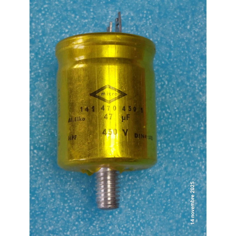 1 Condensateur 47MF 47µF 47UF 450V DIN41332 à pas de vis 30 x 39mm  ( 3J2 )
