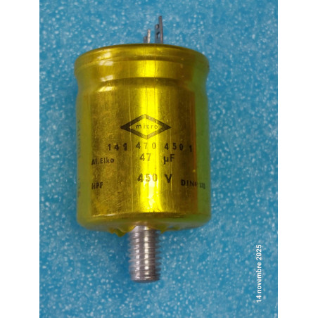 1 Condensateur 47MF 47µF 47UF 450V DIN41332 à pas de vis 30 x 39mm  ( 3J2 )