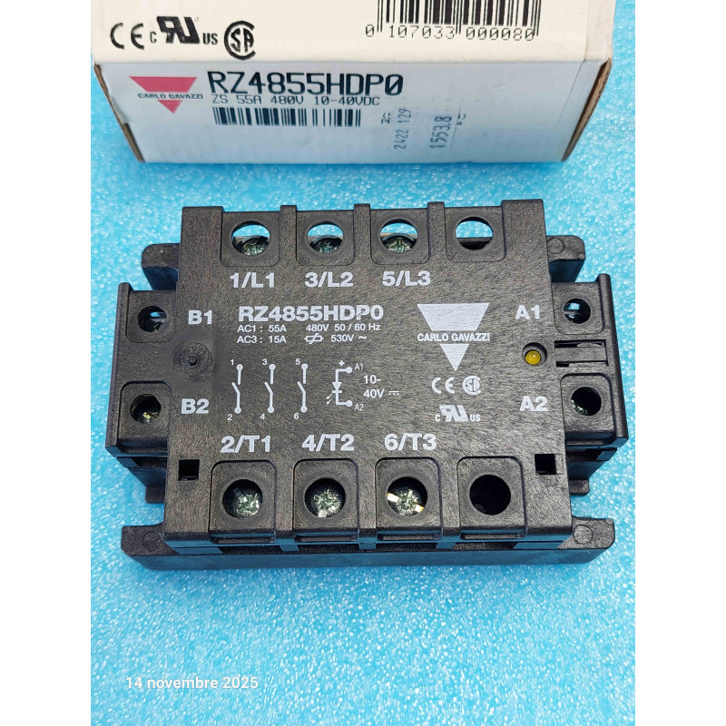 CARLO GAVAZZI Relais Statique RZ4855HDP0 Solid State relay  ZS 55A 480V ( G3A )