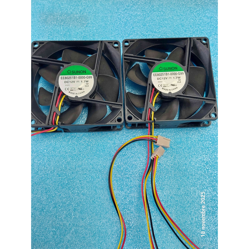 Lot de 2 Ventilateurs Occasion Sunon EE80251B1-0000-G99 DC 12V 1.7W  ( N9A )