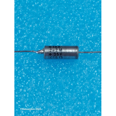 Lot de 10p condensateur tantale axial CTS13 2.2uF 35v  2.2MF 35v 2.2UF 35V
