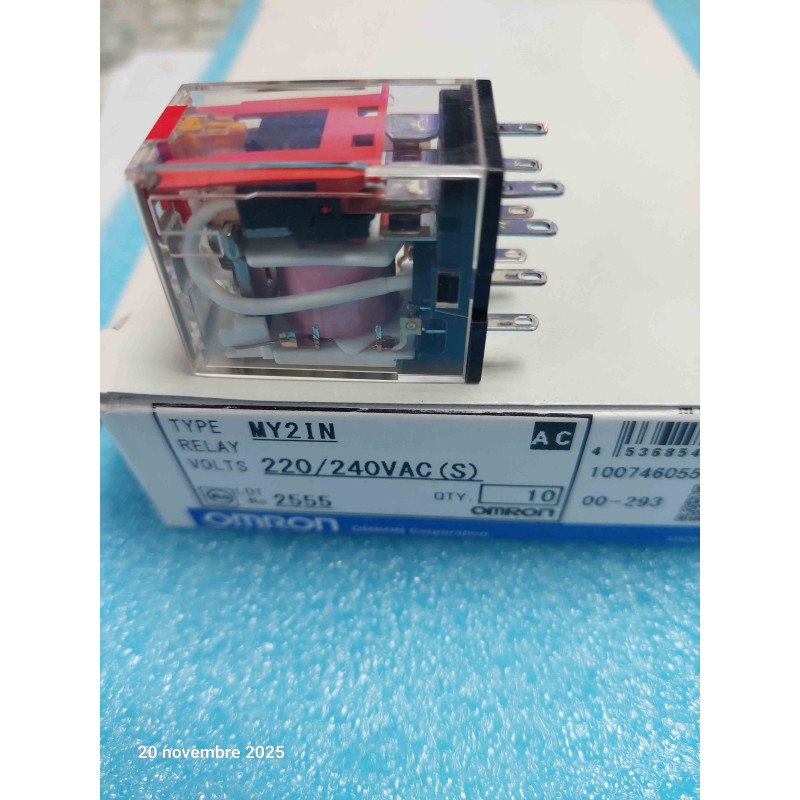 Relais OMRON MY2IN-220/240VAC - Relay MY2IN 220VAC 2RT  10A 250Vac   ( TIRO14 )