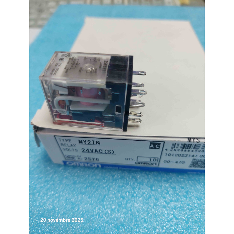 Relais OMRON MY2IN-24VAC - Relay MY2IN 24VAC (S)  2RT  10A 250Vac   ( TIRO14 )