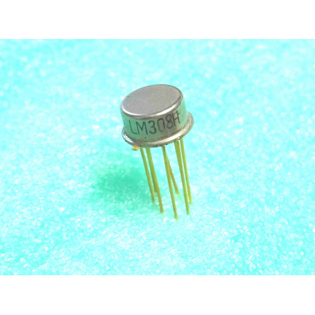 ci LM 308 H ~ ic LM308H ~ operational amplifier ~ 8-pin metal Can , pattes dorées , NS