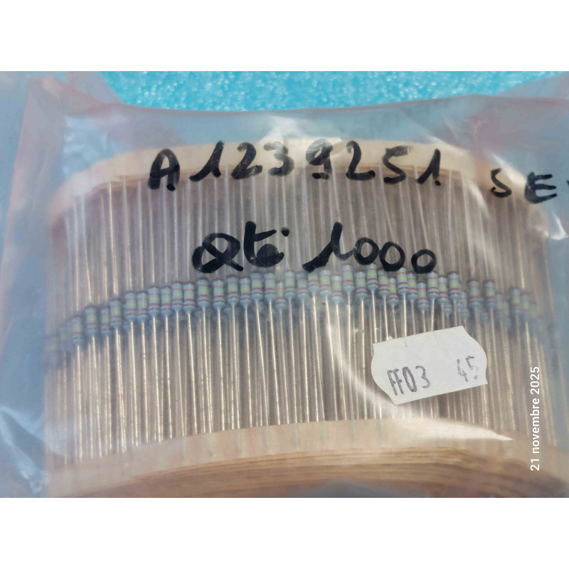Lot de 1000p Résistances 1/4W ou 1/2W 124K 1% A1239251 SEV 124 Kilo ohms ( N13B )