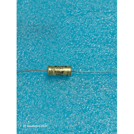Lot de 10p Condensateur Chimique Axial SLCE  10UF 10MF 10µF 40V  CO31 6.5x15mm