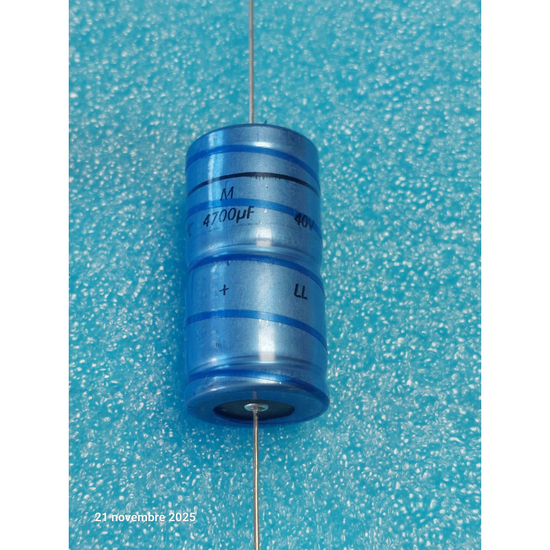 Lot de 2p Condensateur Chimique Axial BC  4700UF 4700MF 4700µF 40V  021  21x42mm