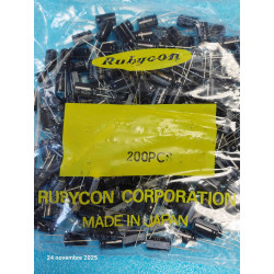 Lot x200: Condensateur Polarisé 220UF 220µF 220MF 50V 105°c YXG Rubycon 10x16mm ( Q2 )
