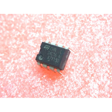 ci ST 24C16 6 ( 24C16-6 / 24C166 ) ~ ic ST24C16 ~ 16Kbit serial I2C bus EEPROM ~ DIP-8 (PLA001)