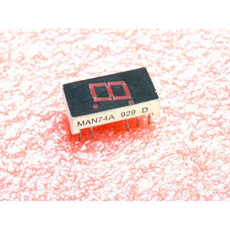 afficheur MAN 74 A ~ LED display MAN74A ~ 7.62mm red 7segment display,common cathode,right hand decimal,luminous 350µcd(PLA014)