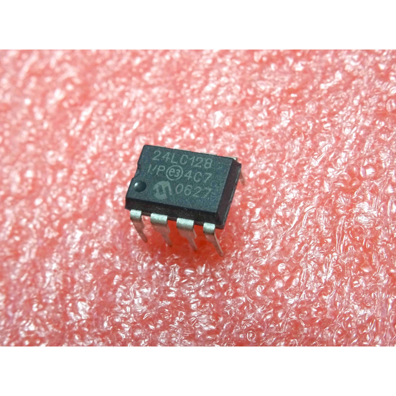 ci 24LC128 I/P ~ ic 24LC128I/P ~ 128K (16K x 8-bit) I²C CMOS serial EEPROM , 400kHz ~ DIP8 microchip