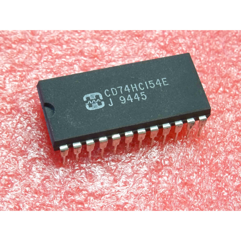 ci CD 74HC154 E ~ ic CD74HC154E ~ high speed CMOS logic 4-to-16 line decoder/demultiplexer ~ RoHS Pb-Free DIP24 Harris (PLA014)