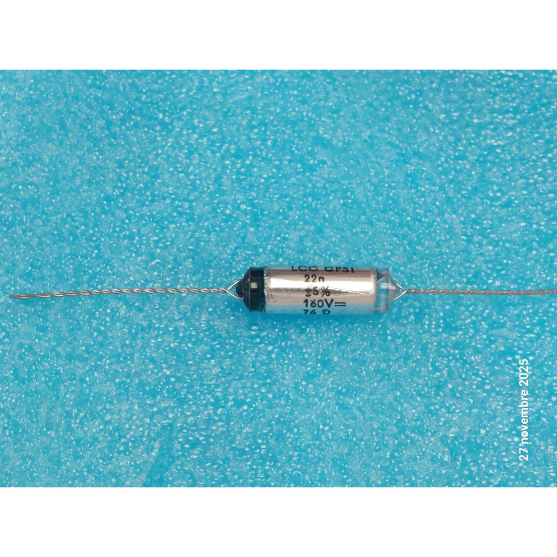 Lot de 4p Condensateur Styroflex Polystyrene LCC CPS1 22NF 160V 5% Axial  ( Q3 )