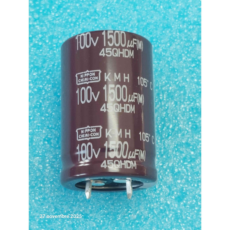 Boîte de 200p Condensateur snap-in 1500µF 1500MF 1500uF 100v 105°C Nippon Chemicon 20% 25.4x40
