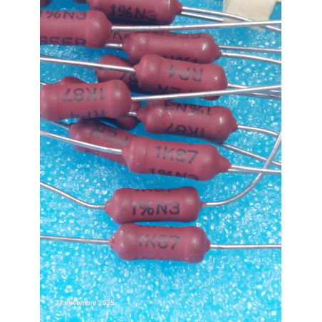 Lot de 10p Résistances 2.5W RP4 1K87 1% 1.87K 1% de chez Sfernice 5.5x14mm ( Q2 )