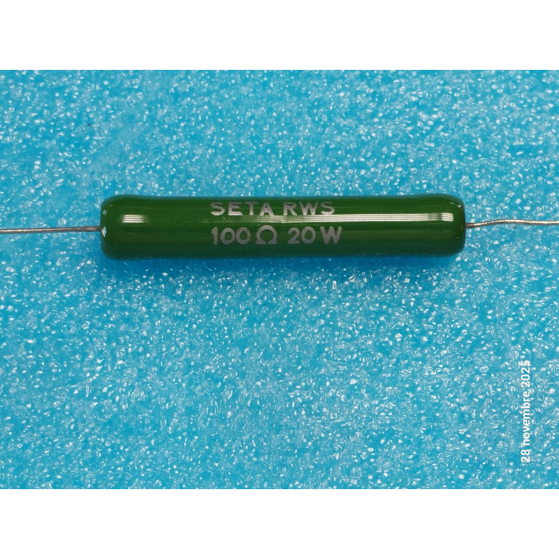 Lot x2 résistance bobinée vitrifiée axiale Seta Sfernice RB58 100R 100 ohms 11W