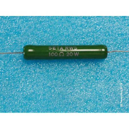 Lot x2 résistance bobinée vitrifiée axiale Seta Sfernice RB58 100R 100 ohms 11W