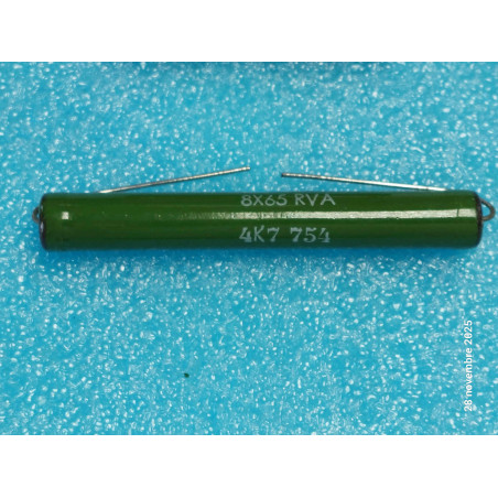 Lot x2 Résistance Bobinée Vitrifiée Axiale 8 X 65mm RB58 4K7 4.7Kohms 11W ( Q3)