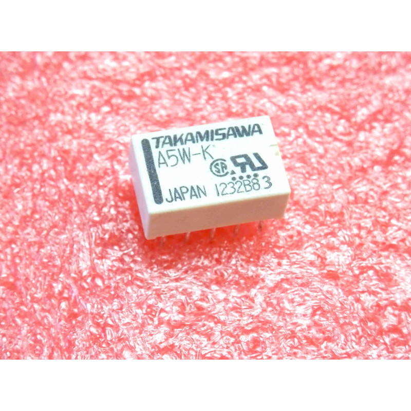 relais miniature takamisawa A5W-K ~ 2 poles, 1 to 2 A (for signal switching), coil 5Vdc ~ A series, plastic sealed type(PLA032)