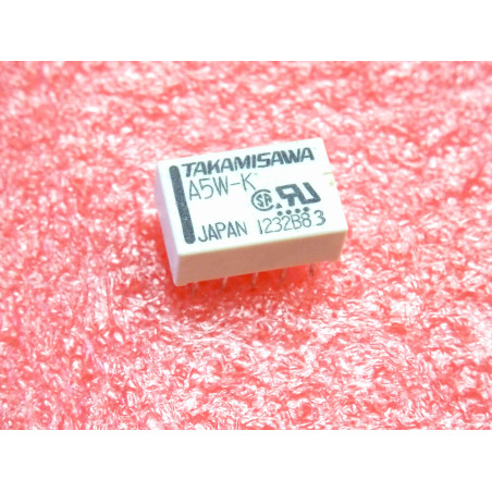 relais miniature takamisawa A5W-K ~ 2 poles, 1 to 2 A (for signal switching), coil 5Vdc ~ A series, plastic sealed type(PLA032)