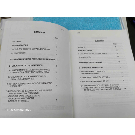 Notice d'utilisation Original Alimentation AX3...  Metrix 25pages Français UK DE