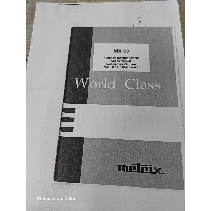 Photocopie Notice de Fonctionnement  Metrix MX53 Environ 20 Feuilles ( K2 )