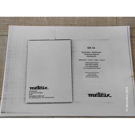 Photocopie Notice de Fonctionnement  Metrix MX44 Environ 40 Feuilles ( K2 )