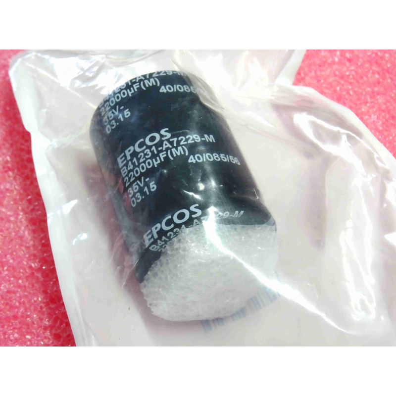 condensenteur électrolytique 22000µF 22000uF 22mF 35Vdc 20% 85°C B41231-A7229-M aluminum electrolytic capacitor ~ Ø35x45mm
