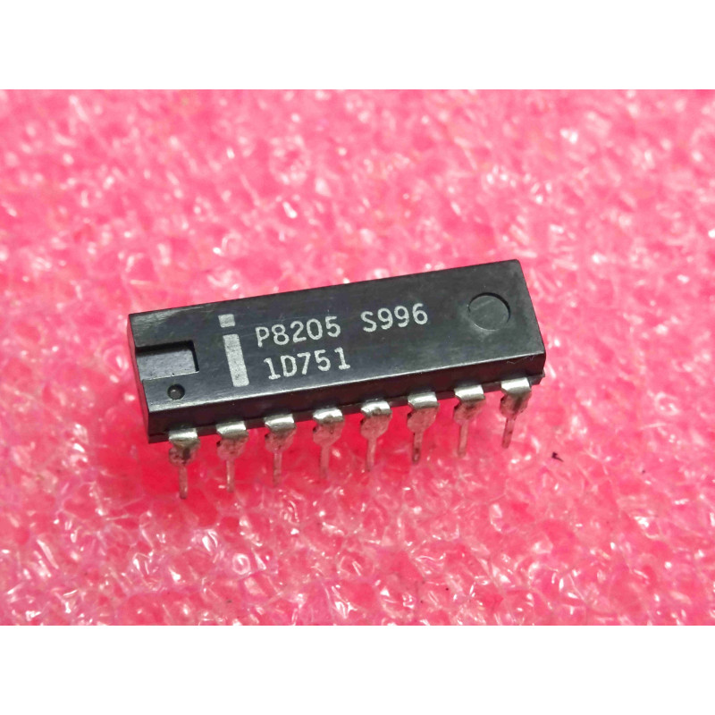 ci P 8205 ~ ic P8205 ~ high speed 1 out of 8 binary decoder ~ 16-DIL intel (5N1)
