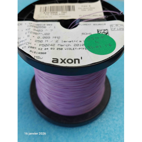 Bobine de 250M de Fil Violet KZ0403 ^7 PTFE ET2807^J22 0.089m² 7 Brins AWG28   (Q5)