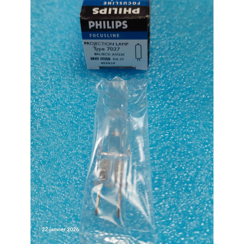 Lampe Type 7027 BRL/BCD A1/220 12V 50W G6.35 Projection Lamp Ampoule PHILIPS  ( 4J1 )