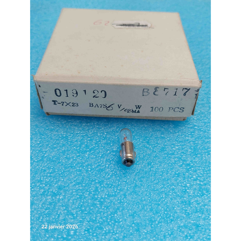 Lot de 3 Ampoule BA7S 6V 100mA 0.6W Lampe BA7S 6V 0.1A B8717  7x23mm 019120 ( Q4 )