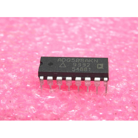 ci ADG 508 AKN ~ ic ADG508AKN (alternative to DG508A , HI-508) ~ CMOS 8-channel analog multiplexer ~ DIL16 (PLA020)