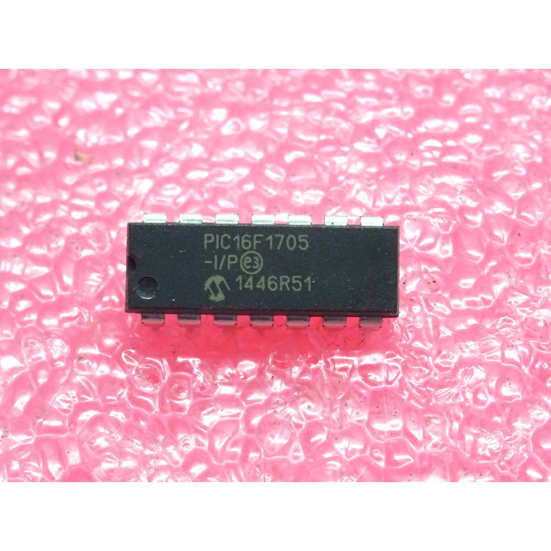 ci PIC 16F1705 -I/P ~ ic PIC16F1705-I/P ~ 8-Bit intelligent analog Flash microcontroller ~ DIP-14 (PLA033)
