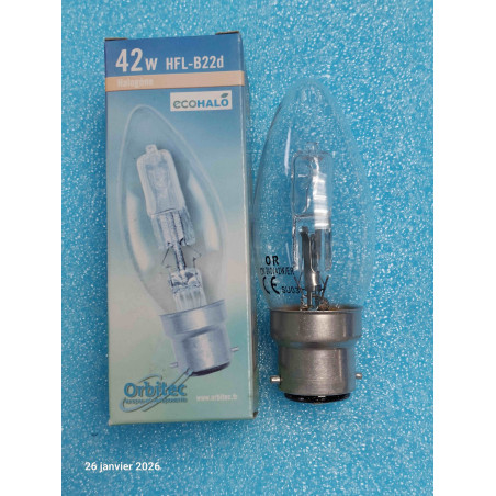 Lot de 4 Ampoule Halogene B22D HFL1520 220V 240V 42W B22/BC  Lm 2900K  ( L19C )