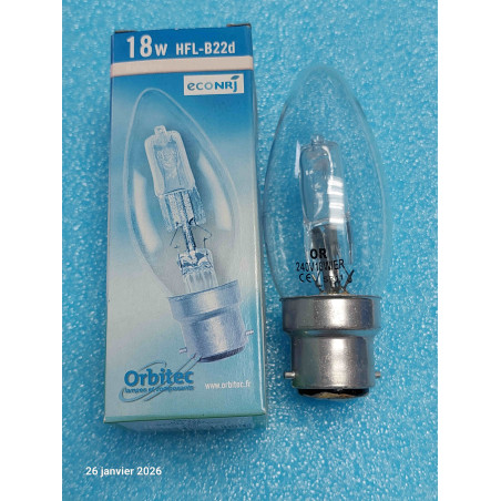 Lot de 3 Ampoule Halogene B22D HFL1516 220V 240V 18W B22/BC Lm 2900K ( L19C )